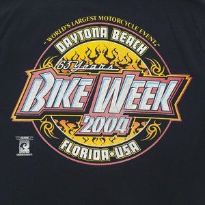 Daytona Beach Bike Week 2004 T Shirt Size M 63 Years Short Sleeve Black